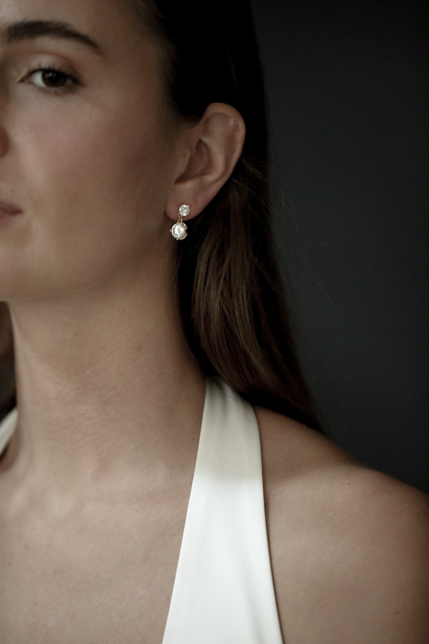 Micro Crystal Double Drop Earrings