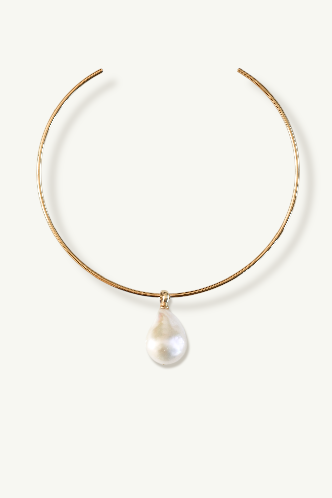 Freshwater Pearl Pendant Gold Choker Necklace