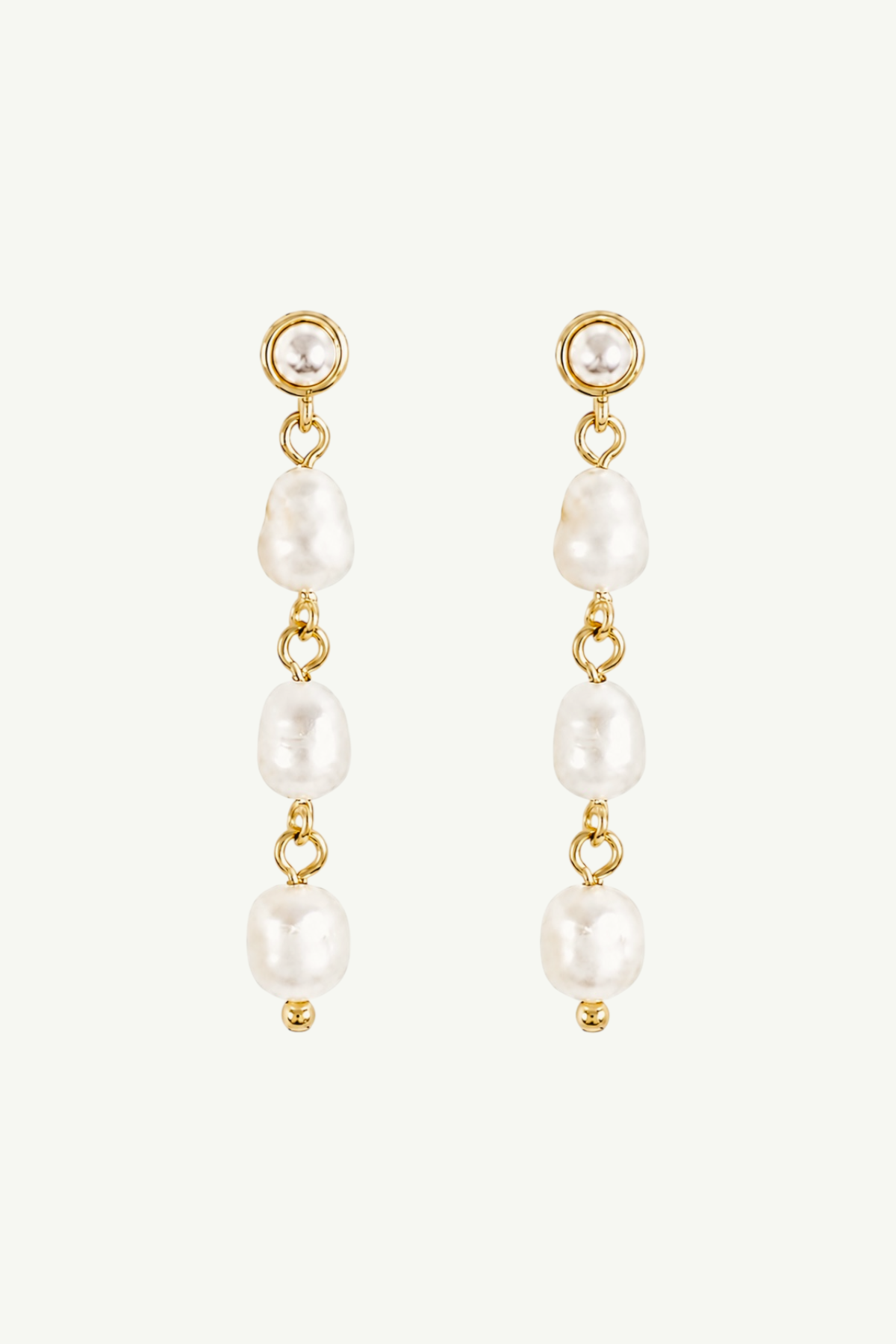 Stacked Pearl Tier Drop Earrings