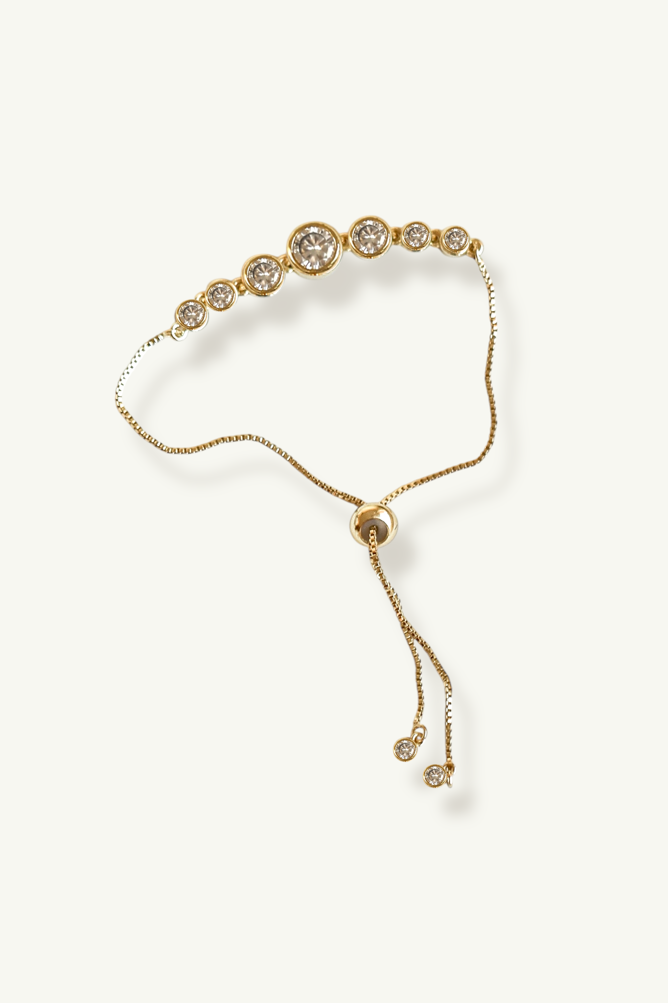 Bezel Gold Bolo Bracelet