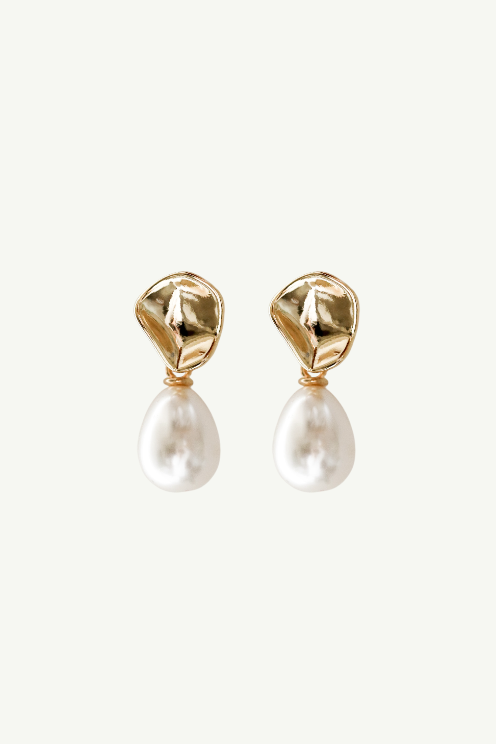 Sculptural Mini Pearl Drop Earrings