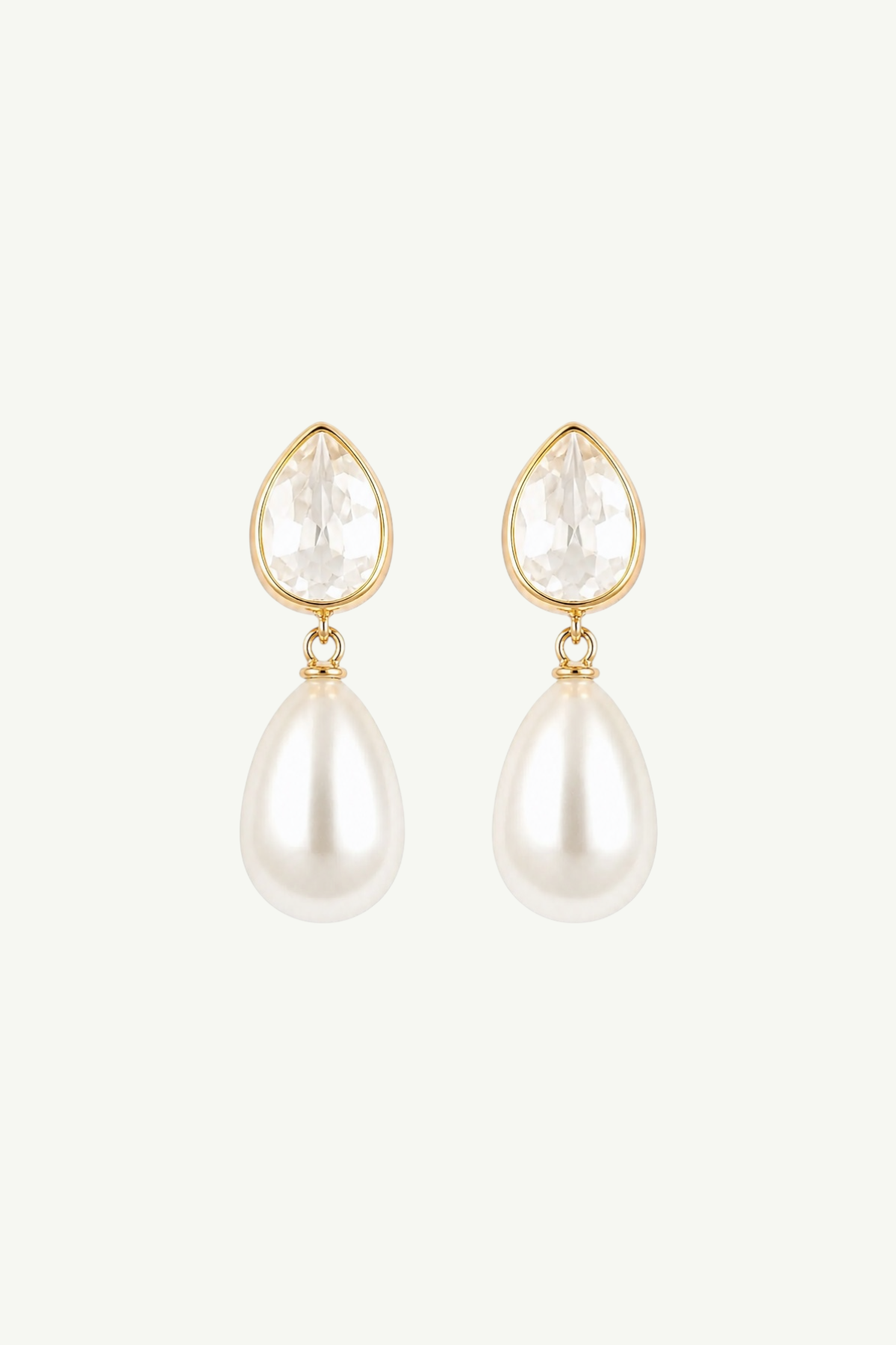 Teardrop Crystal Pearl Drop Earrings