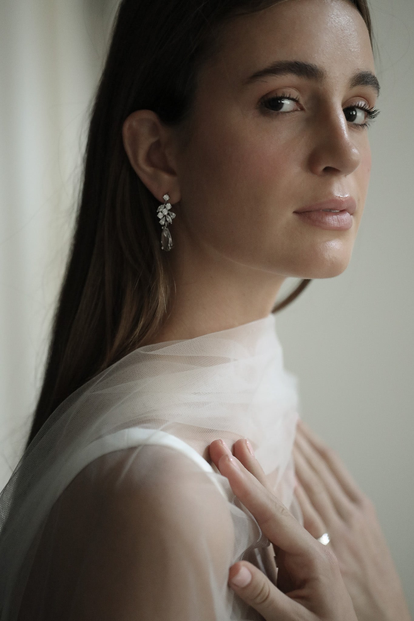 Crystal Cluster Dewdrop Earrings