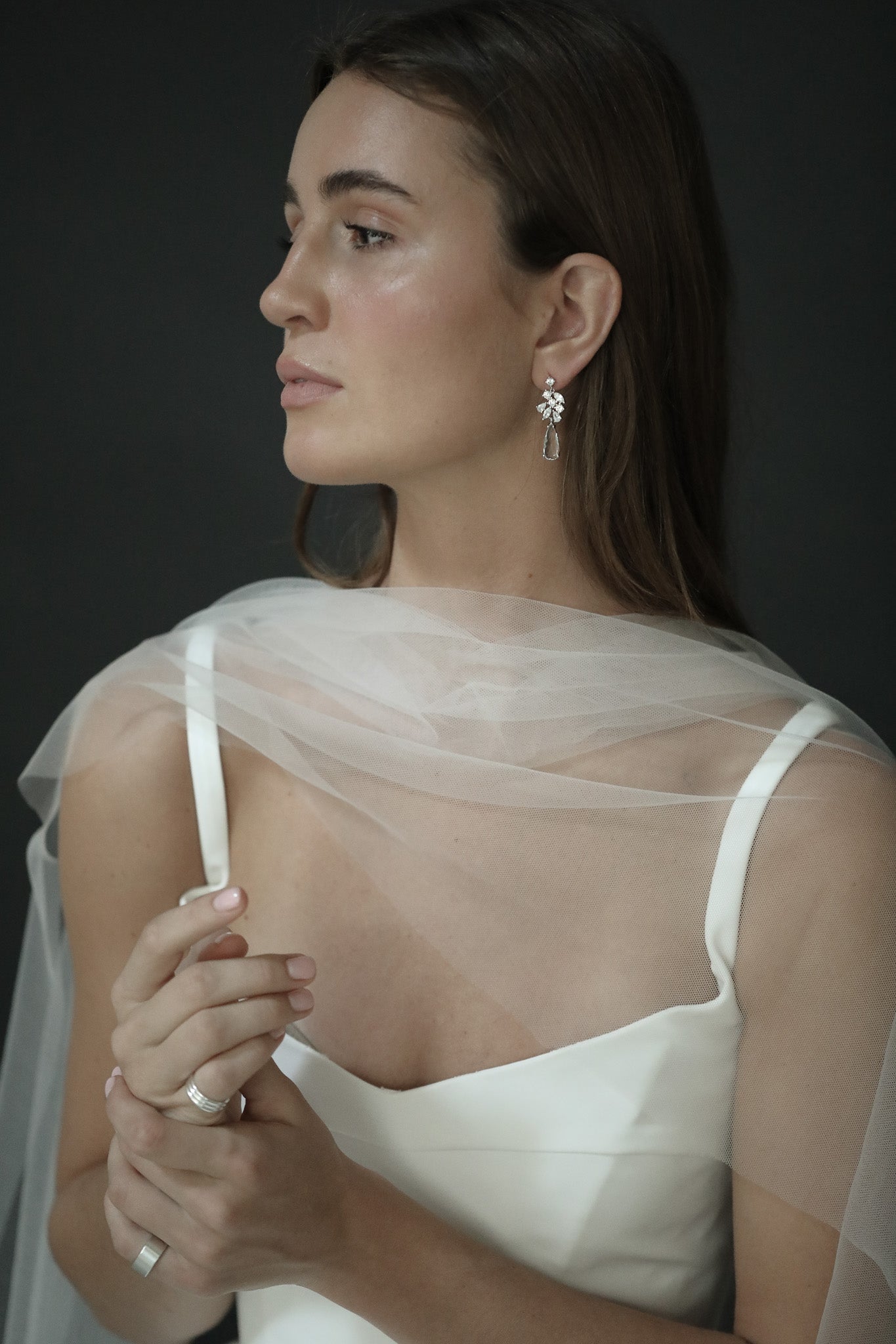 Crystal Cluster Dewdrop Earrings