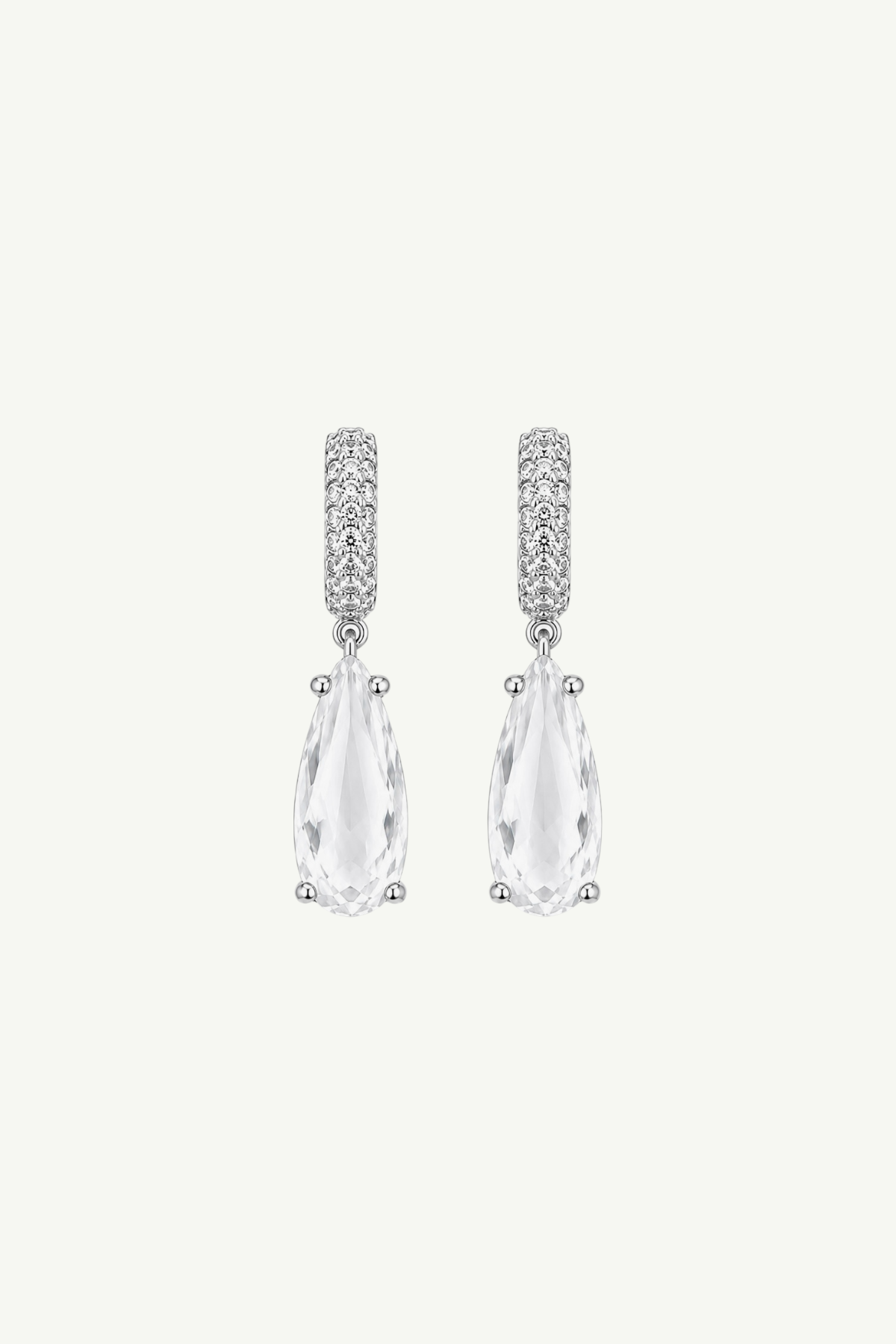 Pave Dewdrop Hoop Earrings