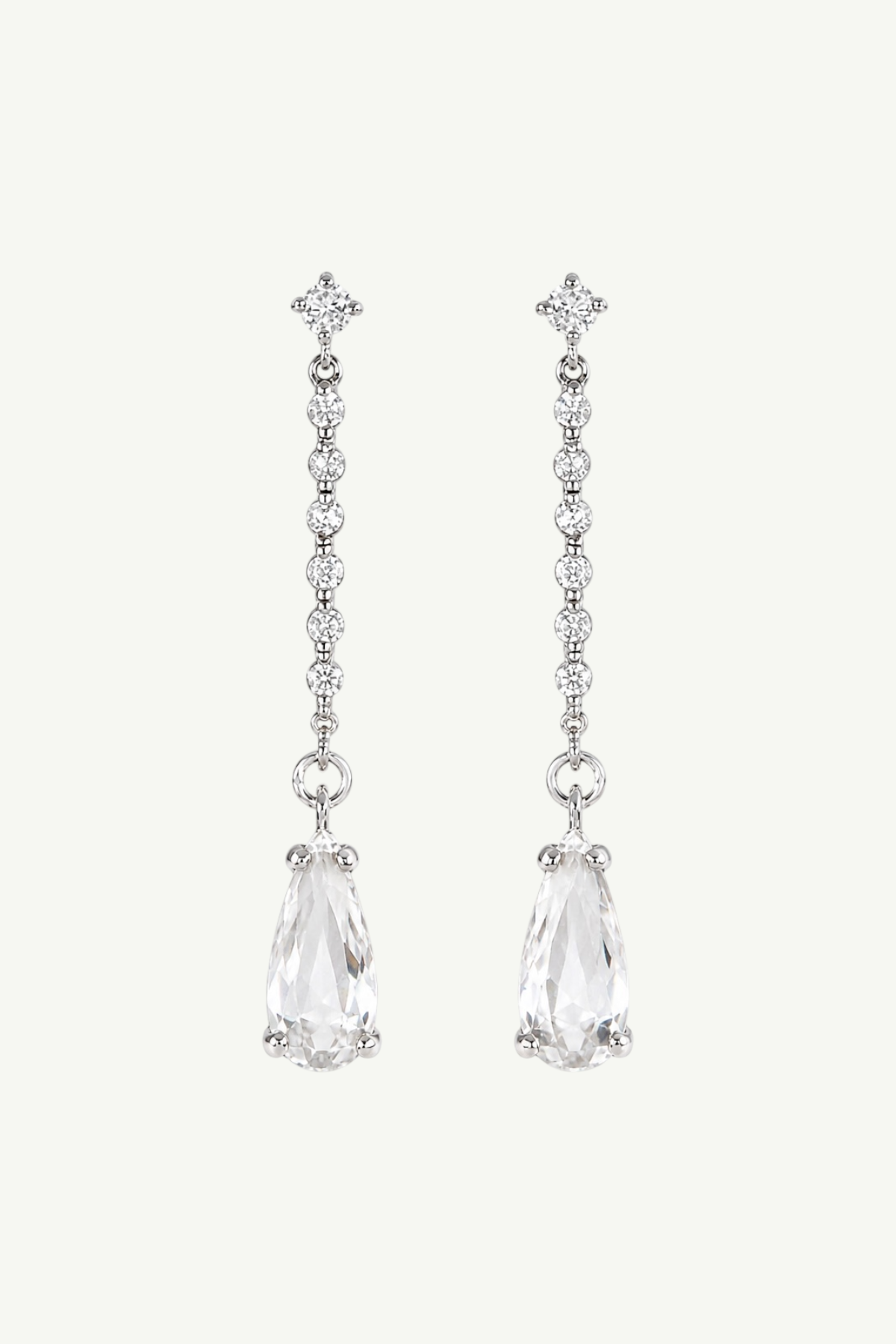 Pave Stem Crystal Drop Earrings