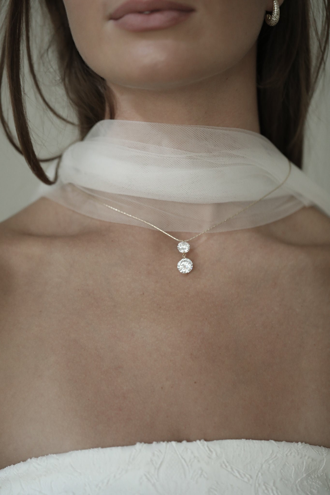 Round Crystal Pendant Necklace