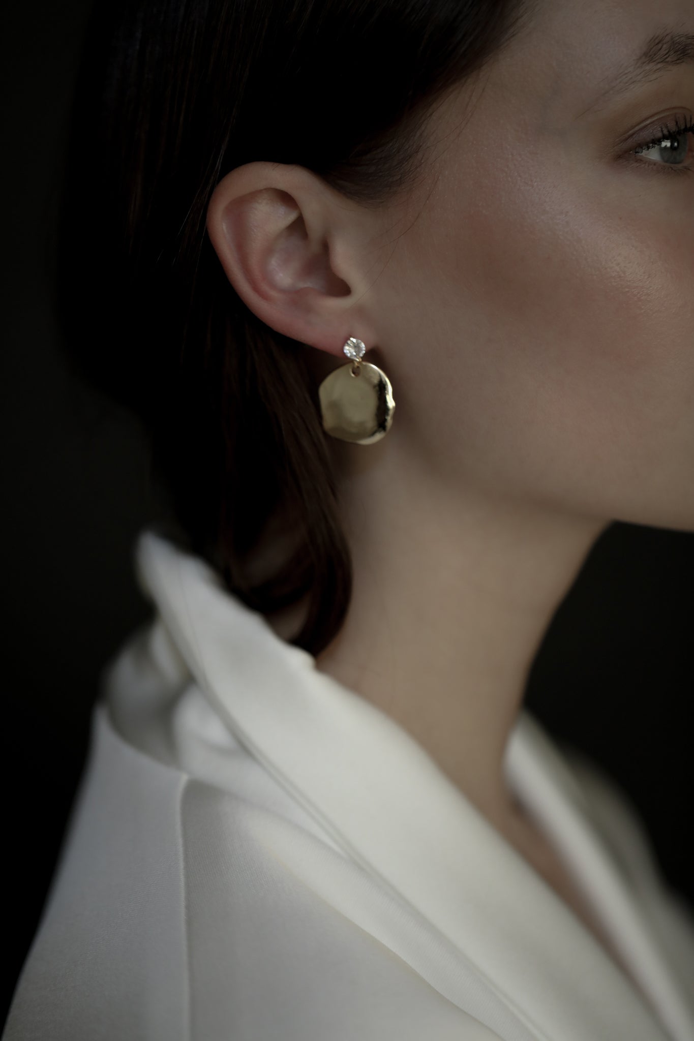 Sculptural Glimmer Drop Earrings