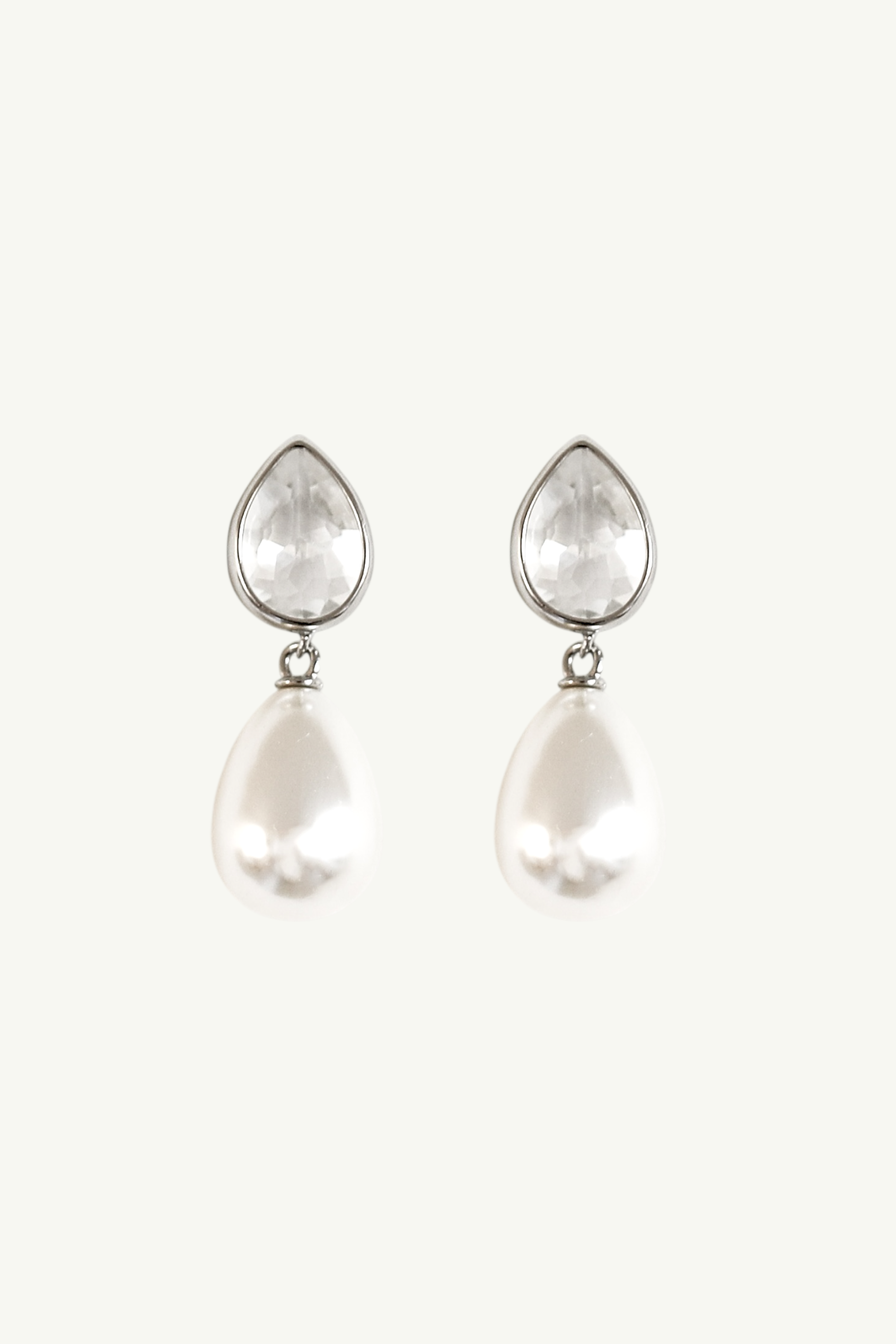 Teardrop Crystal Pearl Drop Earrings