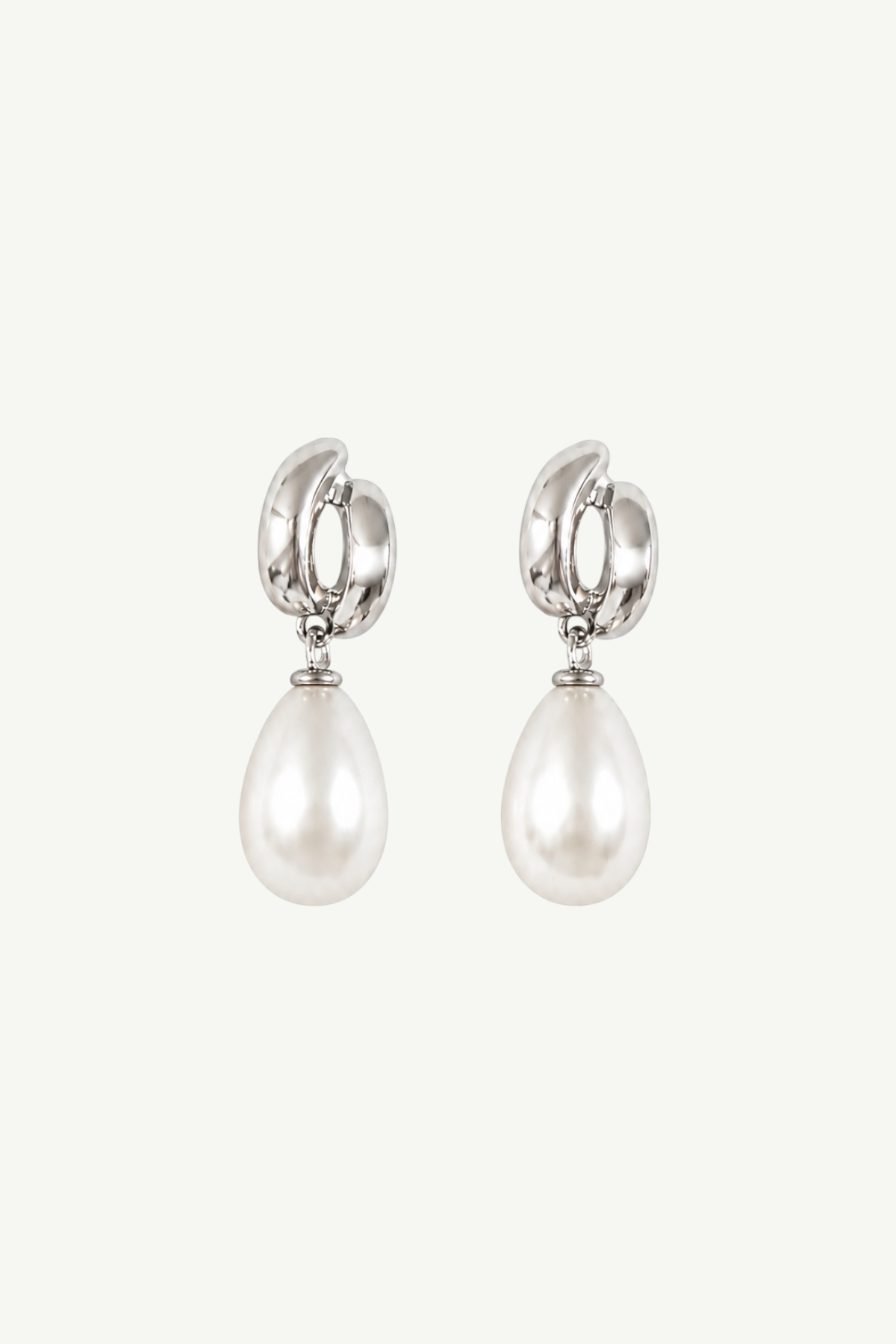 Double Orb Pearl Drop Earrings