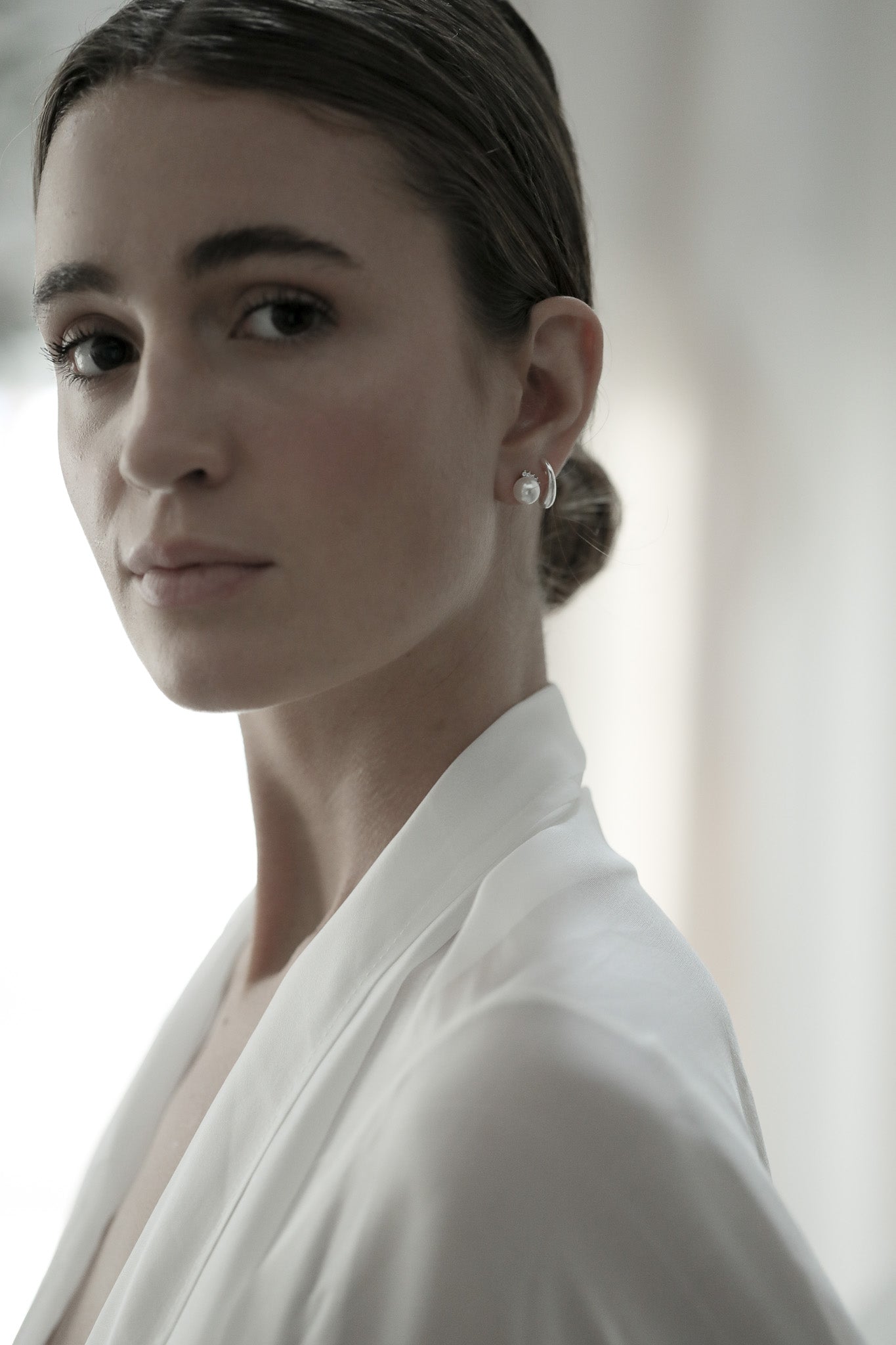 Pave Pearl Stud Earrings