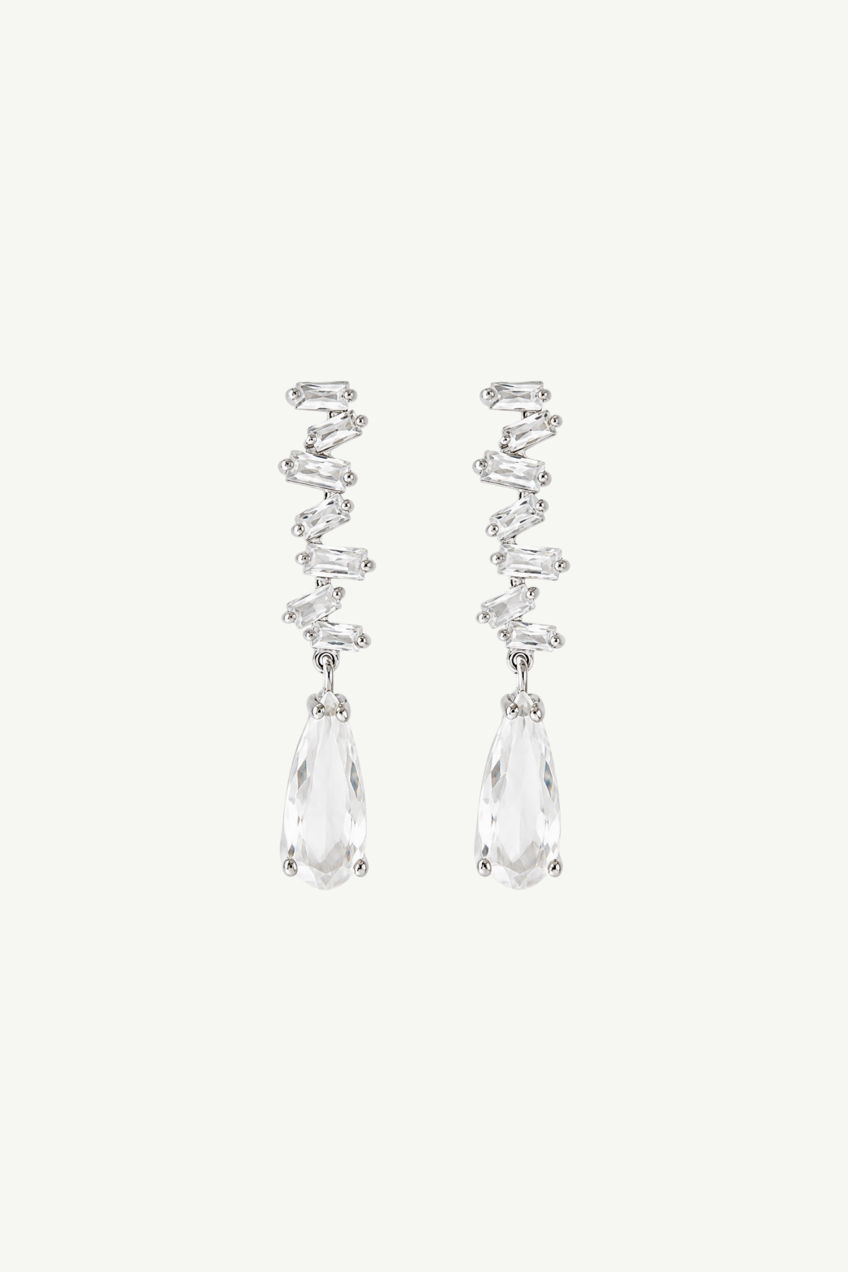 Stacked Silver Dewdrop Earrings