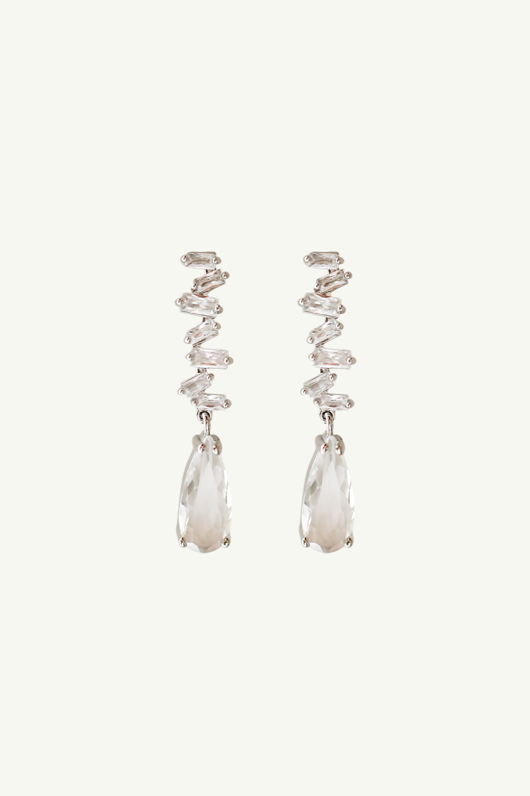 Stacked Silver Dewdrop Earring