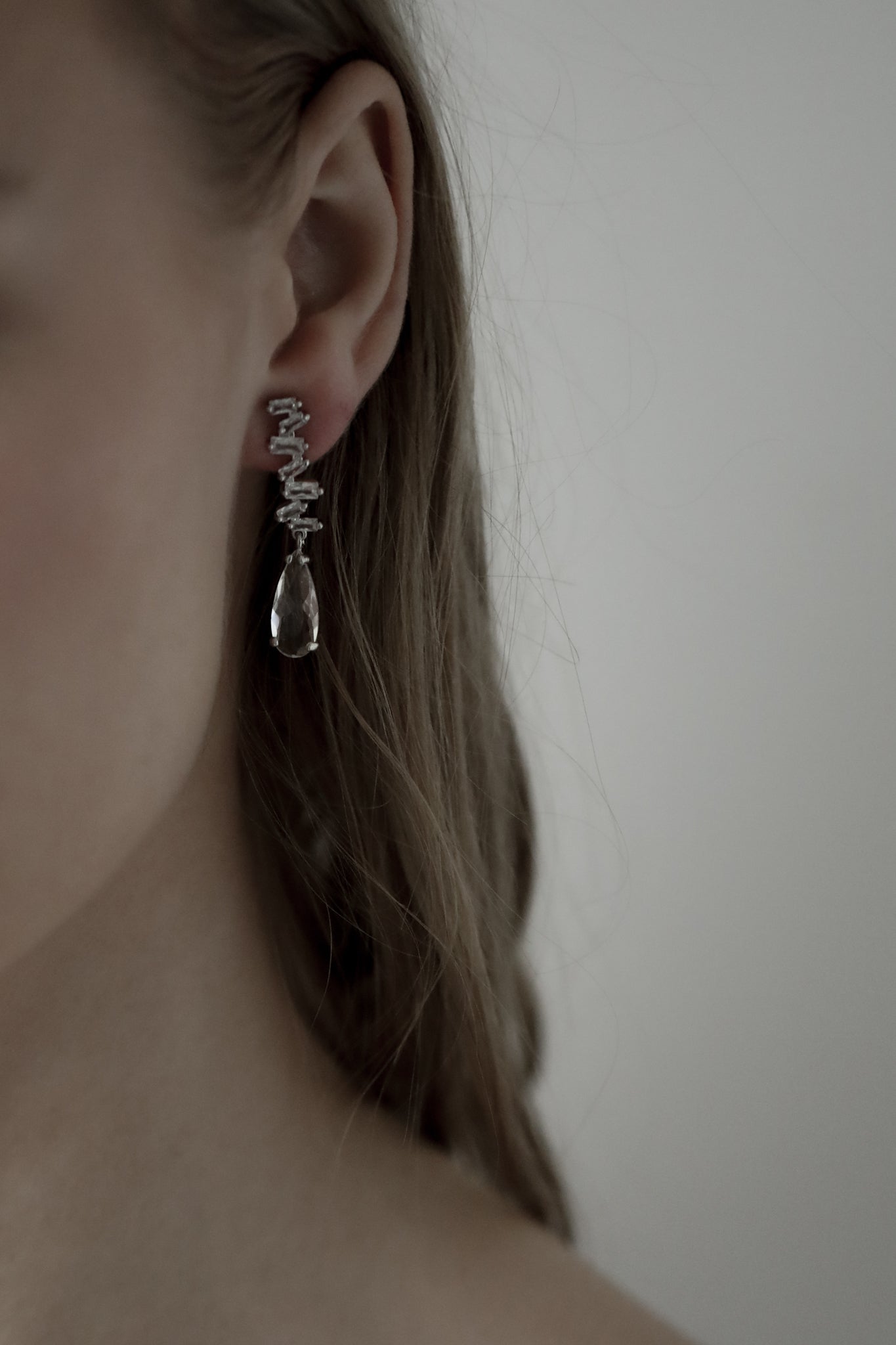 Stacked Silver Dewdrop Earring