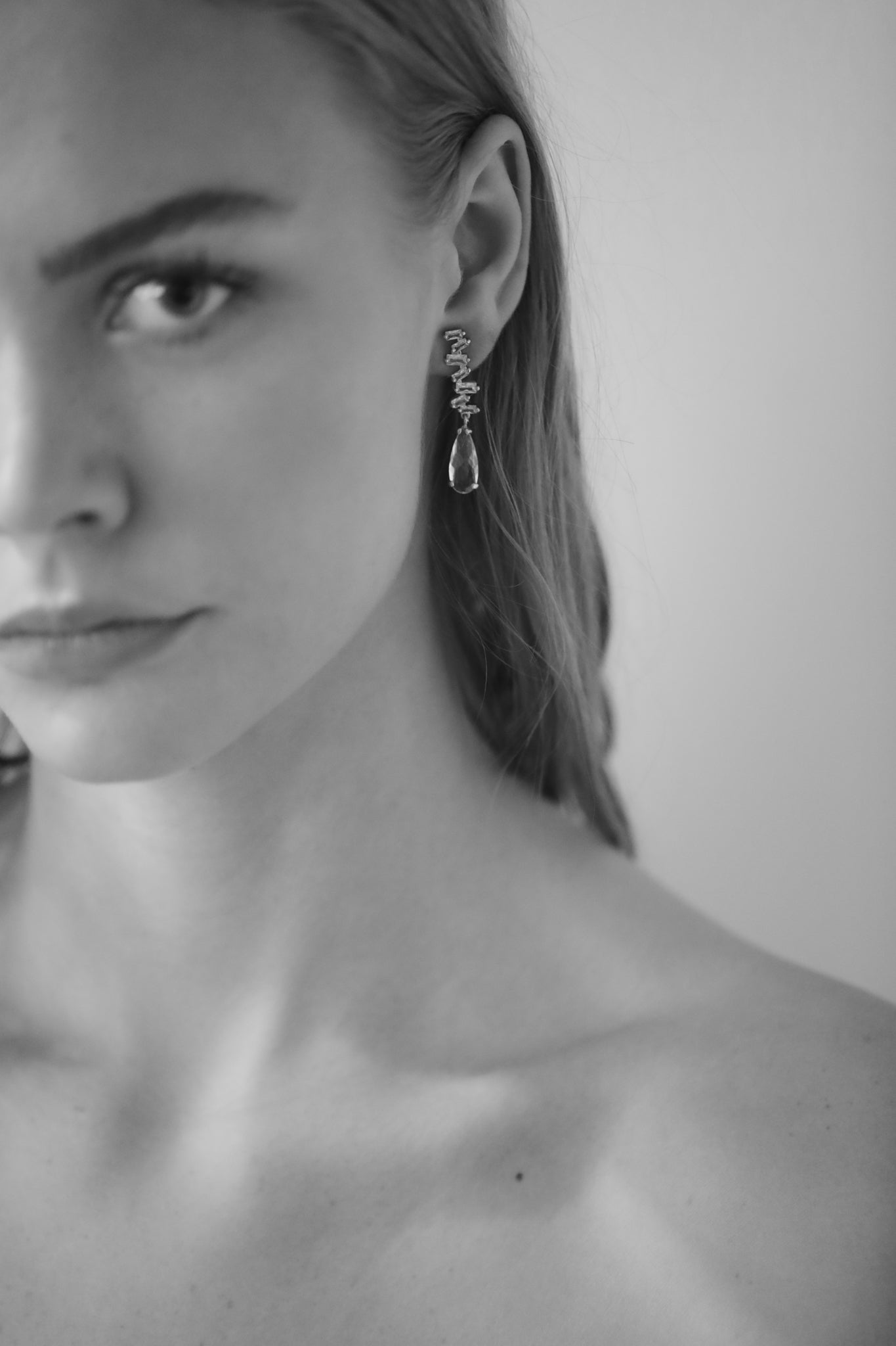 Stacked Silver Dewdrop Earring