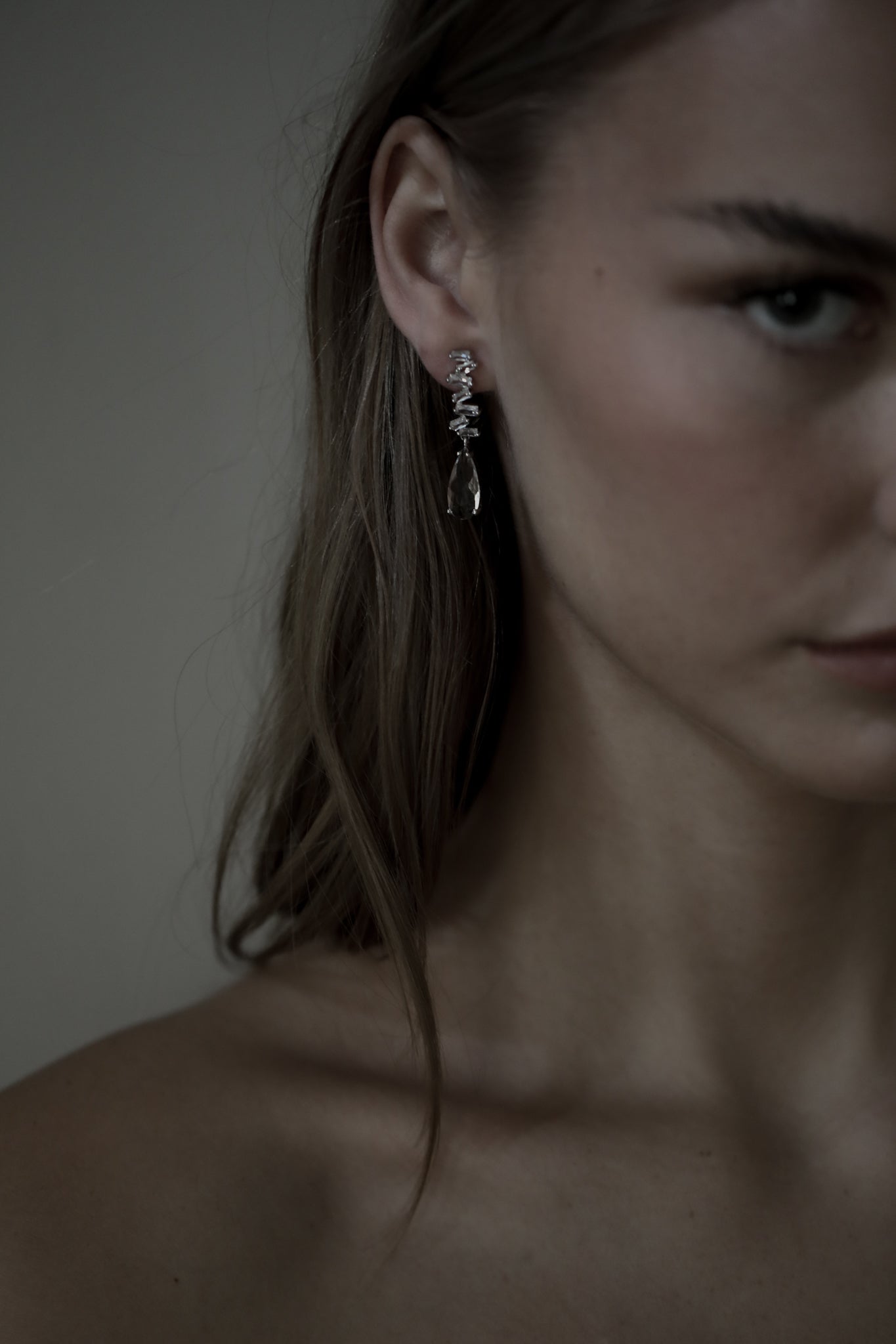 Stacked Silver Dewdrop Earring