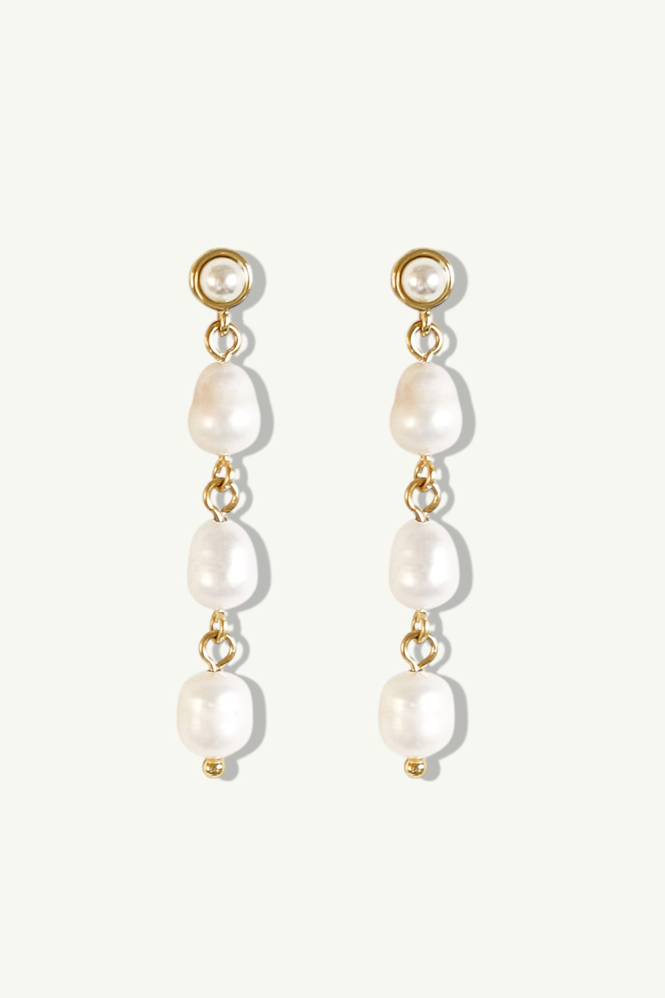 Stacked Pearl Tier Drop Earrings