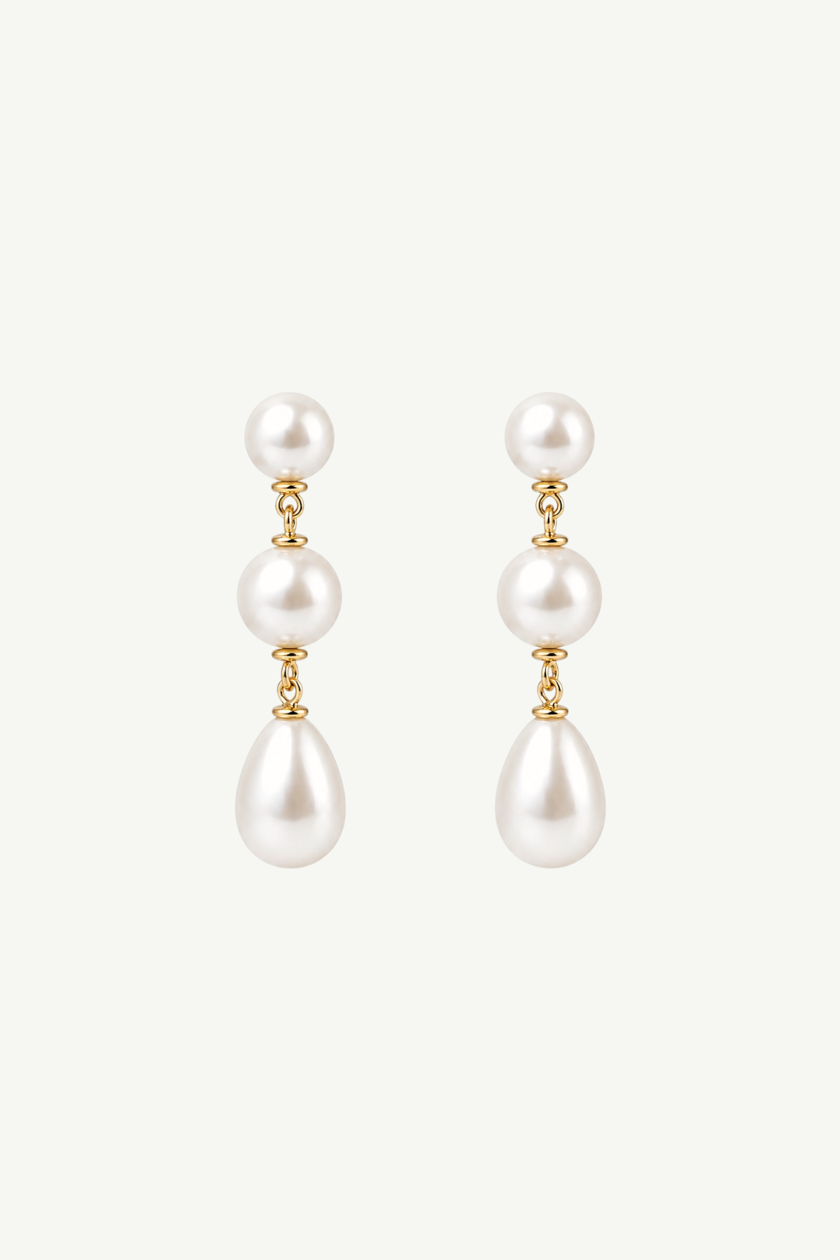 Pearl Triple Drop Earrings